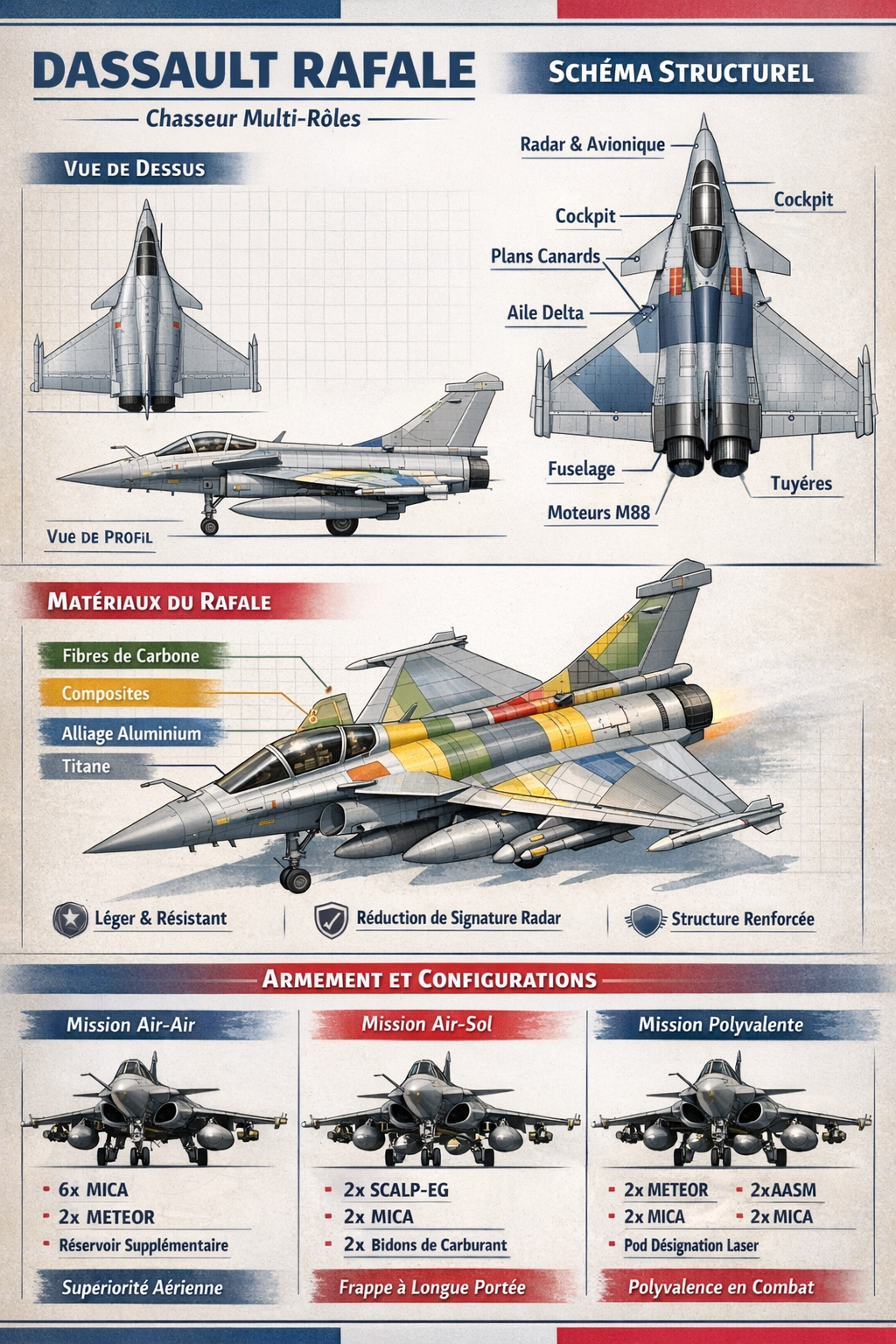Vue d'ensemble du Dassault Rafale