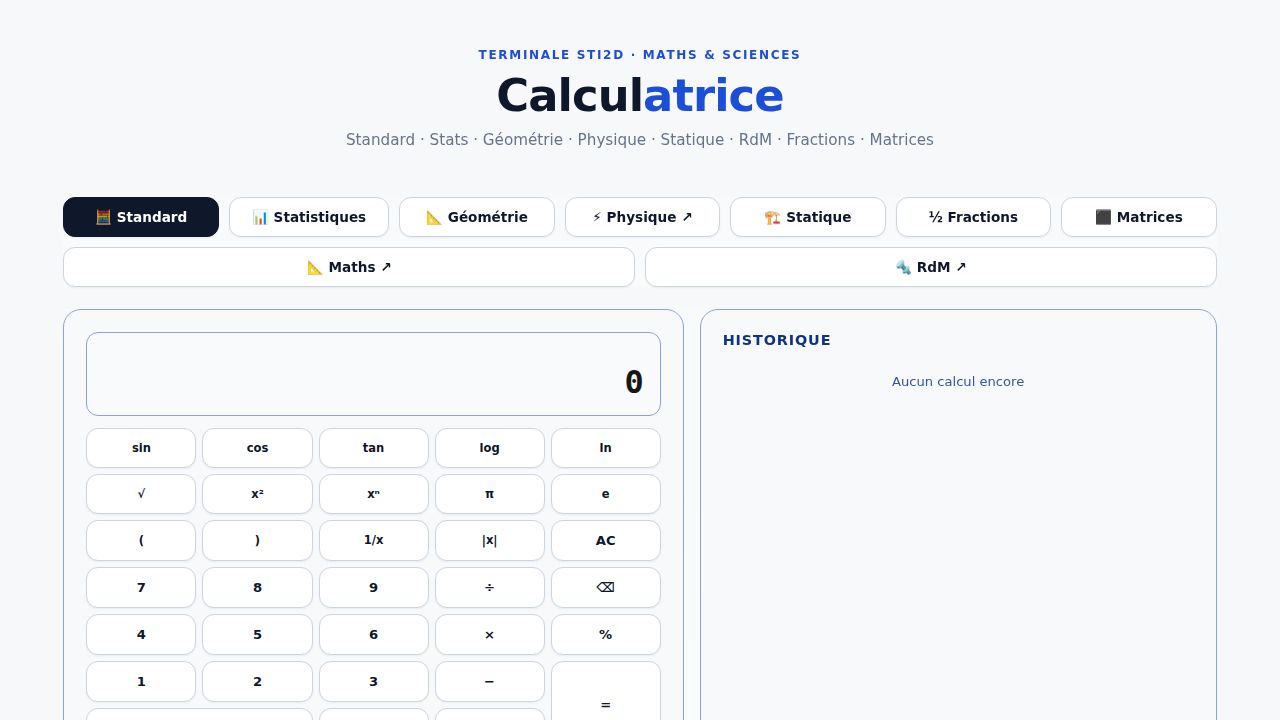 Aperçu de la calculatrice